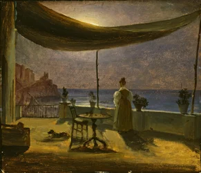A Terrace in Amalfi in Moonlight